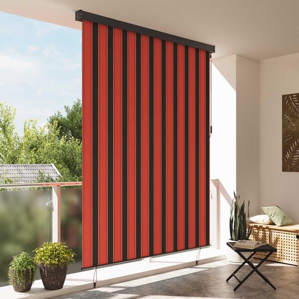 vidaXL Εξωτερικό ρολό Ριγέ πορτοκαλί και καφέ 220 x 250 cm ύφασμα
