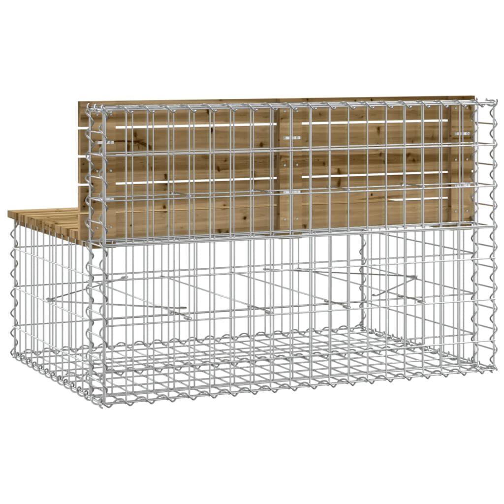 vidaXL Παγκάκι Κήπου Συρματοκιβώτιο 103x70x65 εκ. Εμποτ. Ξύλο Πεύκου