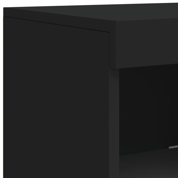 vidaXL Μπουφέδες με Φώτα LED 3 τεμ. Μαύροι από Επεξεργασμένο Ξύλο