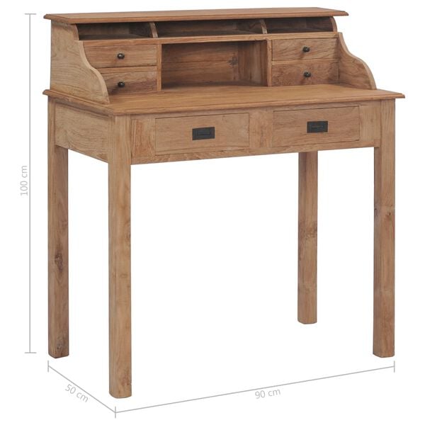 vidaXL Γραφείο 90 x 50 x 100 εκ. από Μασίφ Ξύλο Teak