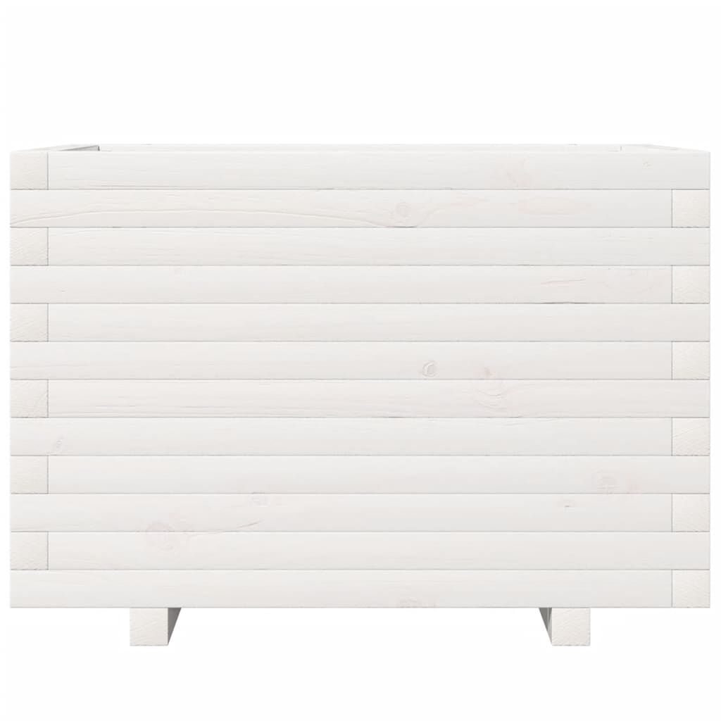 vidaXL Ζαρντινιέρα Κήπου Λευκή 70x40x49,5 εκ. από Μασίφ Ξύλο Πεύκου