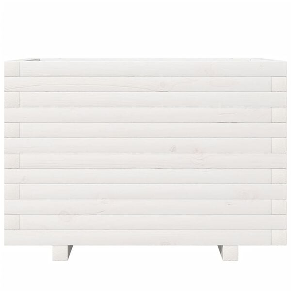 vidaXL Ζαρντινιέρα Κήπου Λευκή 70x40x49,5 εκ. από Μασίφ Ξύλο Πεύκου