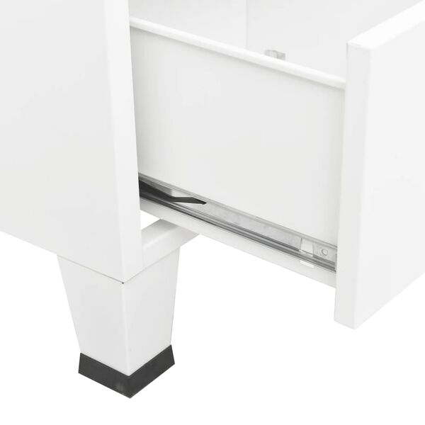 vidaXL Ντουλάπα Βιομηχανική Λευκή 67 x 35 x 107 εκ. Ατσάλινη
