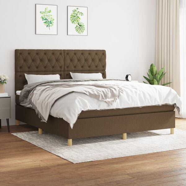 vidaXL &Kappa;&rho;&epsilon;&beta;ά&tau;&iota; Boxspring &mu;&epsilon; &Sigma;&tau;&rho;ώ&mu;&alpha; &Sigma;&kappa;&omicron;ύ&rho;&omicron; &Kappa;&alpha;&phi;έ 160x200 &epsilon;&kappa; &Upsilon;&phi;&alpha;&sigma;&mu;ά&tau;&iota;&nu;&omicron;