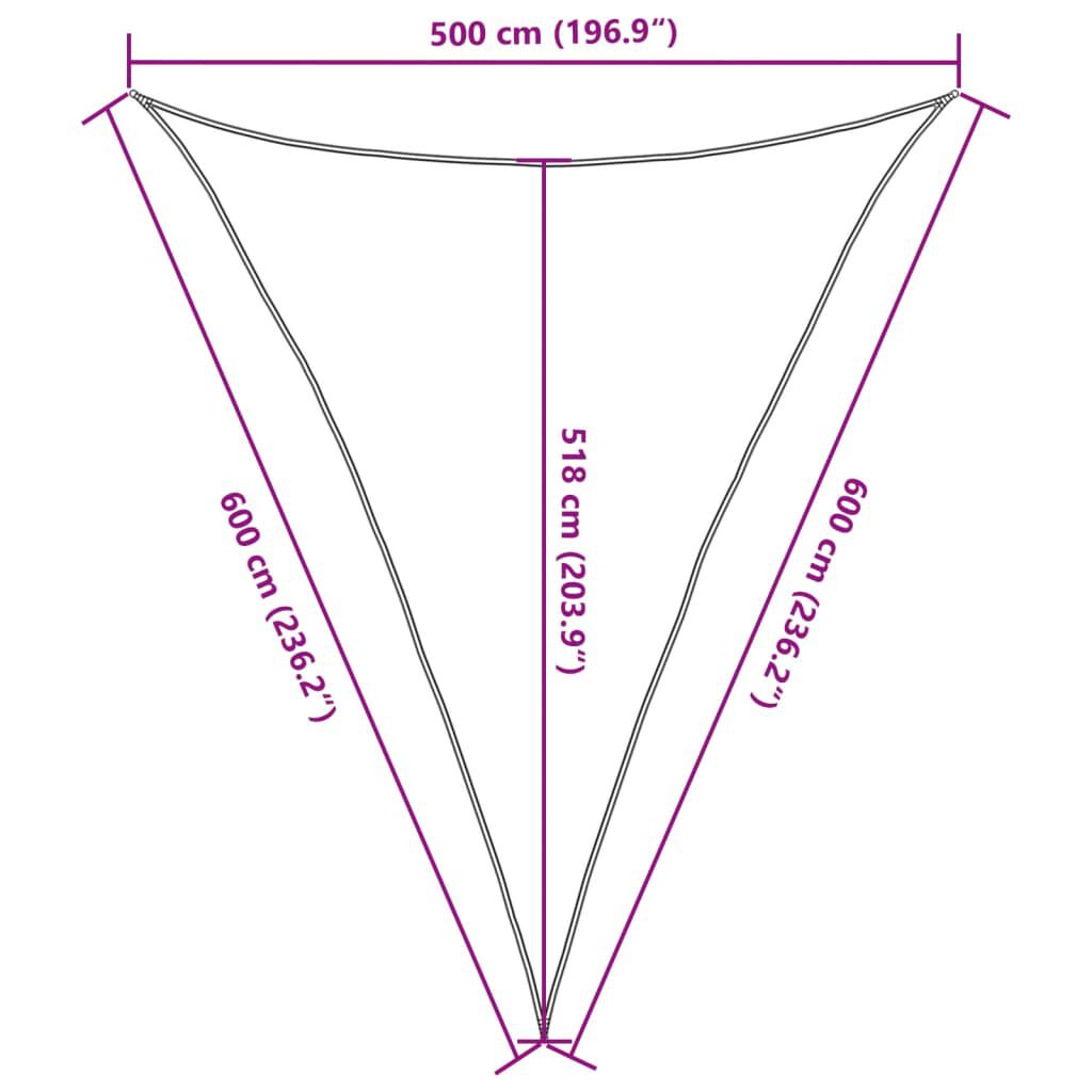 vidaXL Πανί Σκίασης Ανθρακί 5 x 6 x 6 μ. από HDPE 160 γρ./μ²