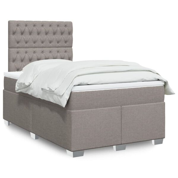 vidaXL &Kappa;&rho;&epsilon;&beta;ά&tau;&iota; Boxspring &mu;&epsilon; &Sigma;&tau;&rho;ώ&mu;&alpha; Taupe 120x200 &epsilon;&kappa;. &Upsilon;&phi;&alpha;&sigma;&mu;ά&tau;&iota;&nu;&omicron;