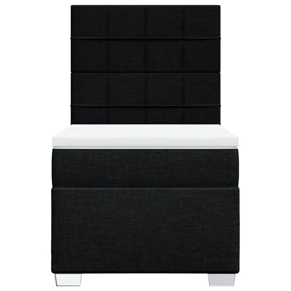 vidaXL Κρεβάτι Boxspring με Στρώμα Μαύρο 80 x 200 εκ. Υφασμάτινο