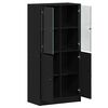 vidaXL Highboard &Mu;&alpha;ύ&rho;&eta; &Omicron;&xi;&upsilon;ά 68 x 37 x142 &epsilon;&kappa;.