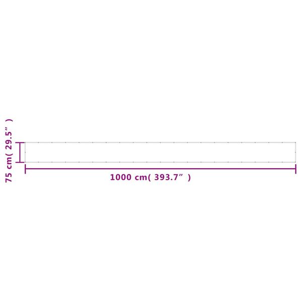 vidaXL Διαχωριστικό Βεράντας Μαύρο 75x1000εκ 100% Πολ. Ύφασμα Oxford
