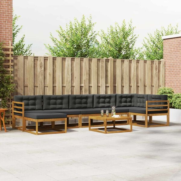 vidaXL &Sigma;&epsilon;&iota;&rho;ά &Kappa;&alpha;&nu;&alpha;&pi;έ &Epsilon;&xi;&omega;&tau;&epsilon;&rho;&iota;&kappa;&omicron;ύ &mu;&epsilon; &mu;&alpha;&xi;&iota;&lambda;ά&rho;&iota; 8 pcs &Phi;&upsilon;&sigma;&iota;&kappa;ό &kappa;&alpha;&iota; &Alpha;&nu;&theta;&rho;&alpha;&kappa;ί