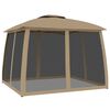 vidaXL Κιόσκι με Διπλούς Τοίχους/Δίχτυ Taupe 2,93x2,93 μ. από Ατσάλι