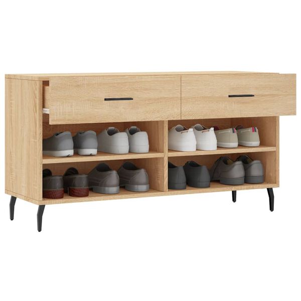 vidaXL Παπουτσοθήκη Sonoma Δρυς 102x35x55 εκ. από Επεξεργασμένο Ξύλο