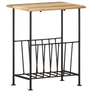 vidaXL Ραφιέρα Περιοδικών 40 x 30 x 50 εκ. Μασίφ Ξύλο Μάνγκο / Ατσάλι