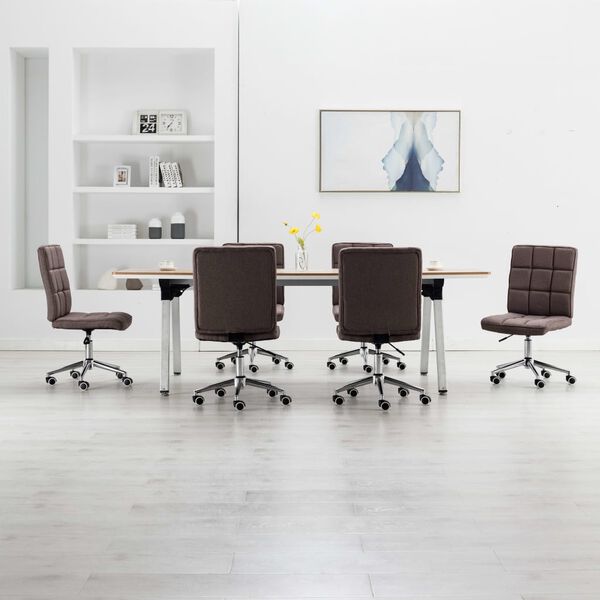 vidaXL &Kappa;&alpha;&rho;έ&kappa;&lambda;&epsilon;&sigmaf; &Tau;&rho;&alpha;&pi;&epsilon;&zeta;&alpha;&rho;ί&alpha;&sigmaf; 6 &tau;&epsilon;&mu;. &Chi;&rho;ώ&mu;&alpha; Taupe &Upsilon;&phi;&alpha;&sigma;&mu;ά&tau;&iota;&nu;&epsilon;&sigmaf;