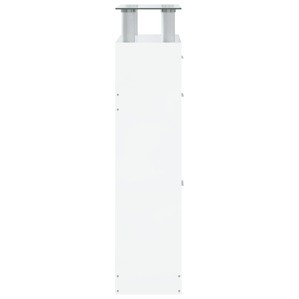 vidaXL Παπουτσοθήκη Γυαλιστερό Λευκό 63x24x104 εκ. Επεξεργασμένο Ξύλο