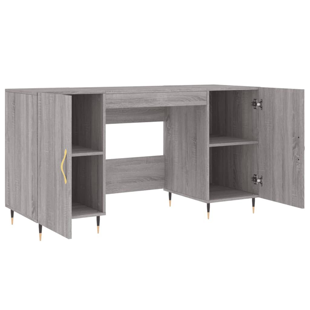 vidaXL Γραφείο Γκρι Sonoma 140 x 50 x 75 εκ. από Επεξεργασμένο Ξύλο