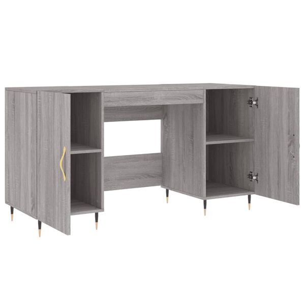 vidaXL Γραφείο Γκρι Sonoma 140 x 50 x 75 εκ. από Επεξεργασμένο Ξύλο