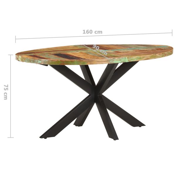 vidaXL Τραπεζαρία 160 x 90 x 75 εκ. από Μασίφ Ανακυκλωμένο Ξύλο