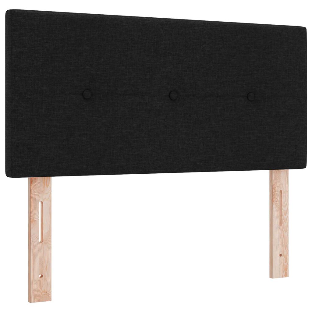 vidaXL Κρεβάτι με ελατήρια με στρώμα Μαύρο 90 x 190 cm ύφασμα