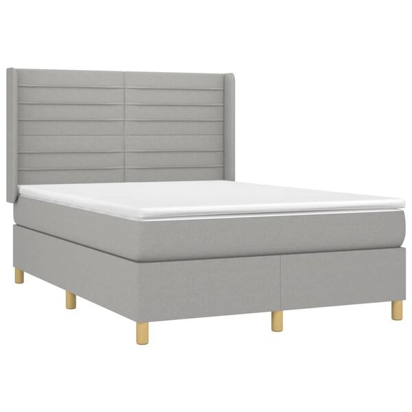vidaXL &Kappa;&rho;&epsilon;&beta;ά&tau;&iota; Boxspring &mu;&epsilon; &Sigma;&tau;&rho;ώ&mu;&alpha; & LED &Alpha;&nu;.&Gamma;&kappa;&rho;&iota; 140x190&epsilon;&kappa;. &Upsilon;&phi;&alpha;&sigma;&mu;ά&tau;&iota;&nu;&omicron;