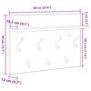 vidaXL Τοίχου Κρεμάστρα Γκρι sonoma 60 x 40 x 12 cm Επεξεργασμένο ξύλο