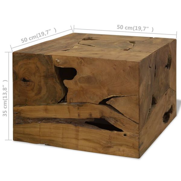 vidaXL Τραπεζάκι Σαλονιού Καφέ 50 x 50 x 35 εκ. από Αληθινό Ξύλο Teak
