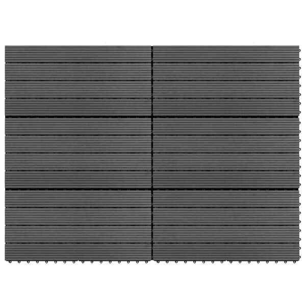 vidaXL Πλακάκια 6 τεμ. Γκρι 1 μ² / 60 x 30 εκ. από WPC