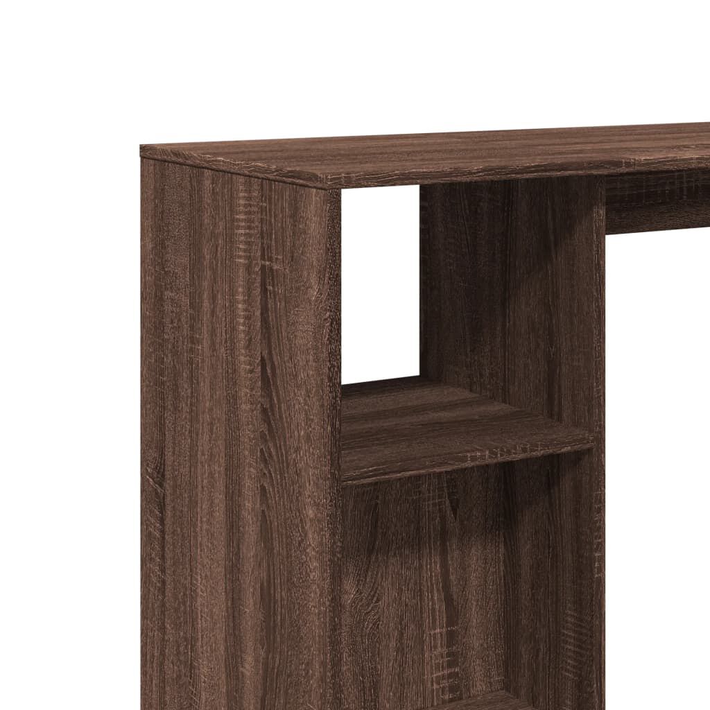 vidaXL Τραπέζι Κονσόλα με Ράφι Καφέ Δρυς 124x46x103,5εκ. Επεξεργ. Ξύλο
