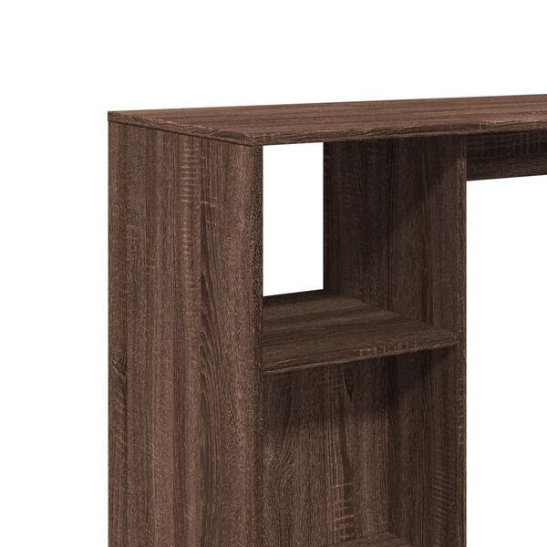 vidaXL Τραπέζι Κονσόλα με Ράφι Καφέ Δρυς 124x46x103,5εκ. Επεξεργ. Ξύλο