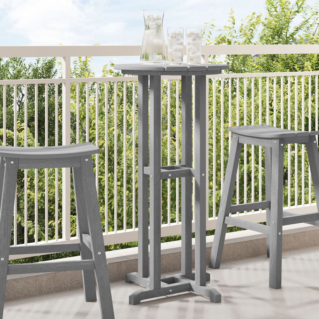 vidaXL Bar Table Ανοιχτό Γκρι 55x55x107 εκ. HDPE