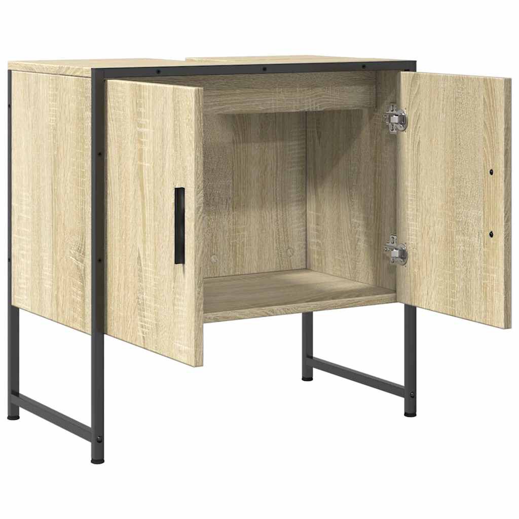 vidaXL Ντουλάπι Νιπτήρα Μπάνιου Sonoma Δρυς 60x33x60 εκ. Επεξ. Ξύλο