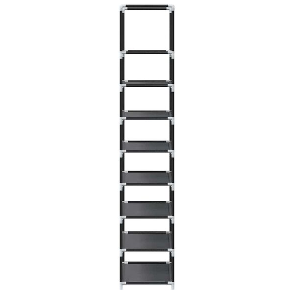 vidaXL Ράφι παπουτσιών 8-βαθμίδων μαύρο 44x28x145cm μη υφασμένο ύφασμα
