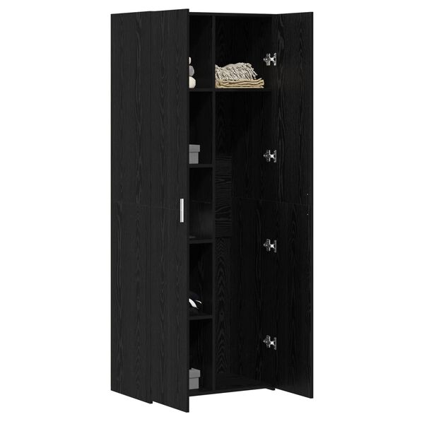 vidaXL Highboard Μαύρη δρυς 70 x 42.5 x 185 εκ Επεξεργασμένο ξύλο
