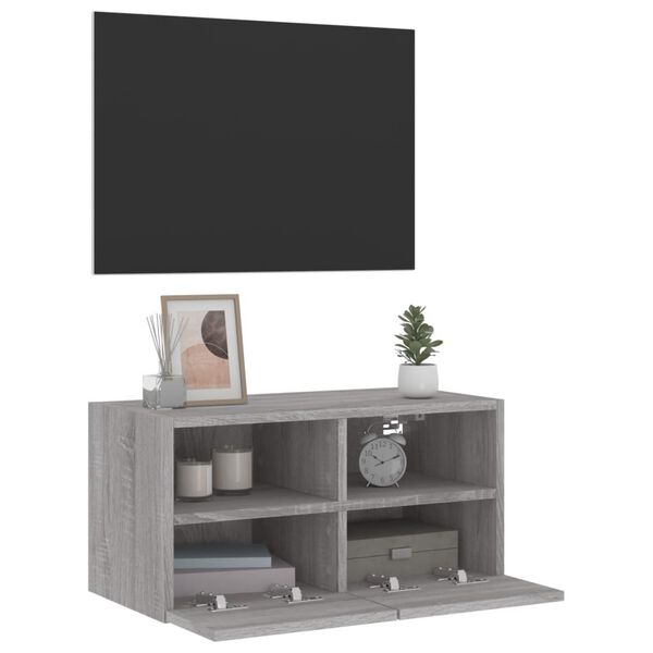 vidaXL Ντουλάπι Τοίχου Τηλεόρασης Γκρι Sonoma 60x30x30εκ Επεξ Ξύλο
