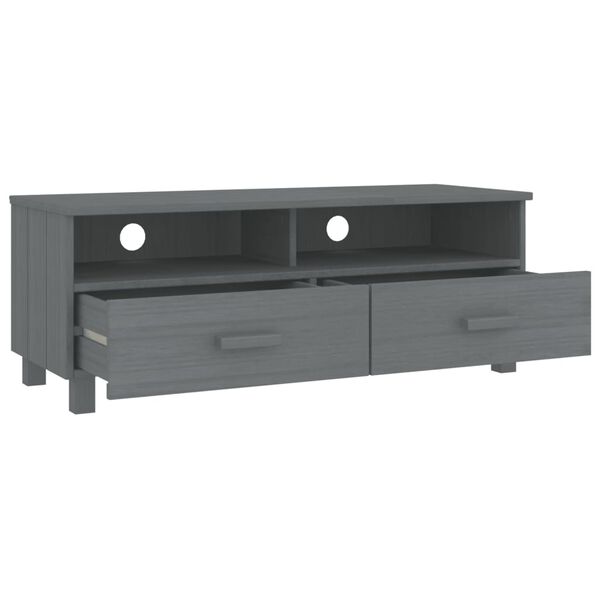 vidaXL Έπιπλο Τηλεόρασης HAMAR Σκ. Γκρι 106x40x40εκ. Μασίφ Ξύλο Πεύκου