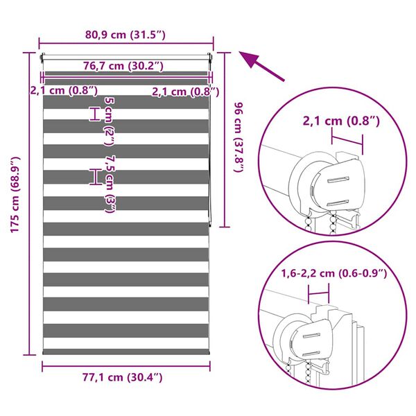 Σύστημα Σκίασης Ρόλερ Zebra Γκρι 80 x 175 εκ.