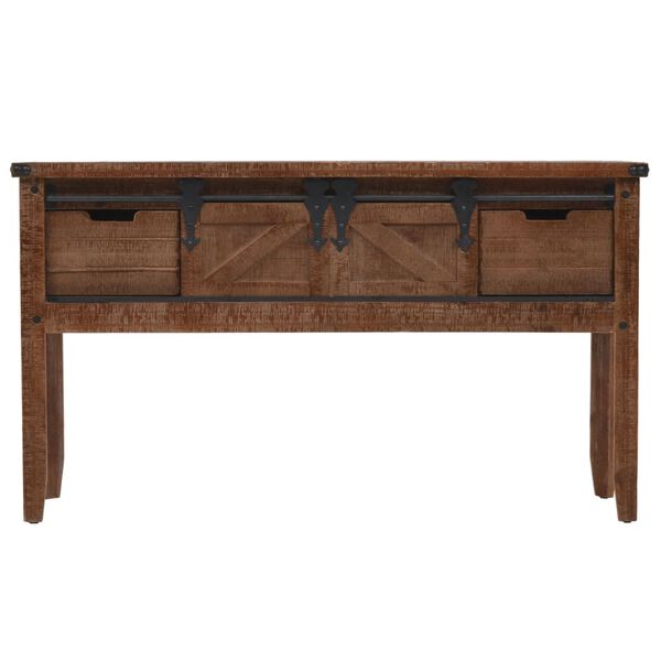 vidaXL Τραπέζι Κονσόλα Καφέ 131 x 35,5 x 75 εκ. από Μασίφ Ξύλο Ελάτης