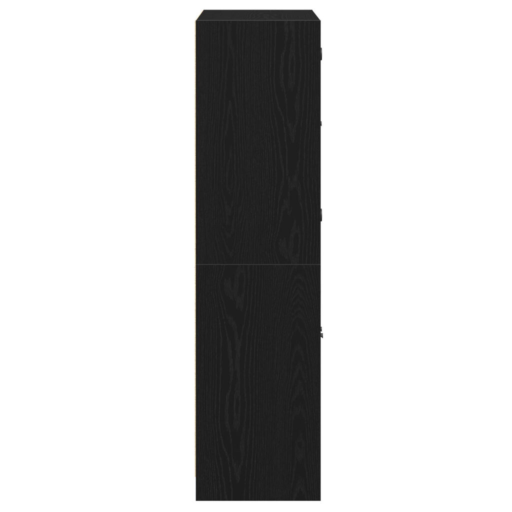 vidaXL Υψηλό ντουλάπι με πόρτες Μαύρη Δρυς 68x37x142 εκ Επεξεργασμένο ξύλο