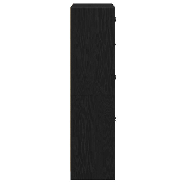vidaXL Υψηλό ντουλάπι με πόρτες Μαύρη Δρυς 68x37x142 εκ Επεξεργασμένο ξύλο