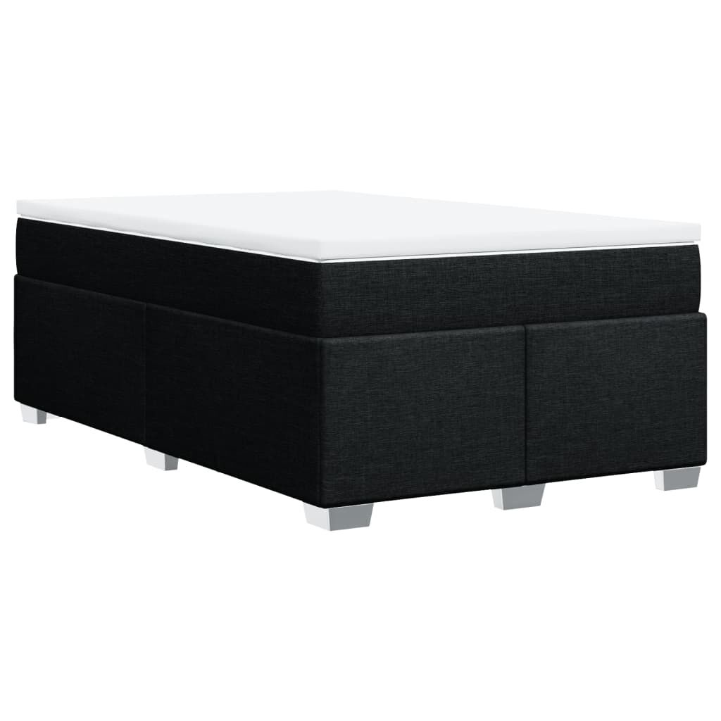 vidaXL Κρεβάτι Boxspring με Στρώμα Μαύρο 120x200 εκ. Υφασμάτινο