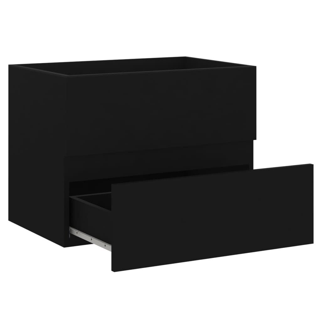 vidaXL Ντουλάπι Νιπτήρα Μαύρο 60x38,5x45 εκ. από Επεξεργασμένο Ξύλο