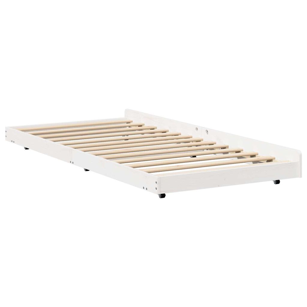 vidaXL Σκελετός Κρεβατιού Λευκό 90 x 190 cm Μασίφ ξύλο πεύκου