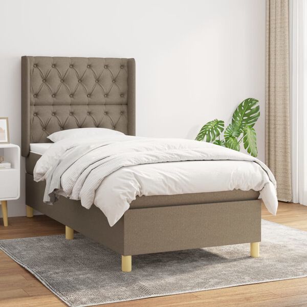 vidaXL &Kappa;&rho;&epsilon;&beta;ά&tau;&iota; Boxspring &mu;&epsilon; &Sigma;&tau;&rho;ώ&mu;&alpha; Taupe 80x200 &epsilon;&kappa;. &Upsilon;&phi;&alpha;&sigma;&mu;ά&tau;&iota;&nu;&omicron;