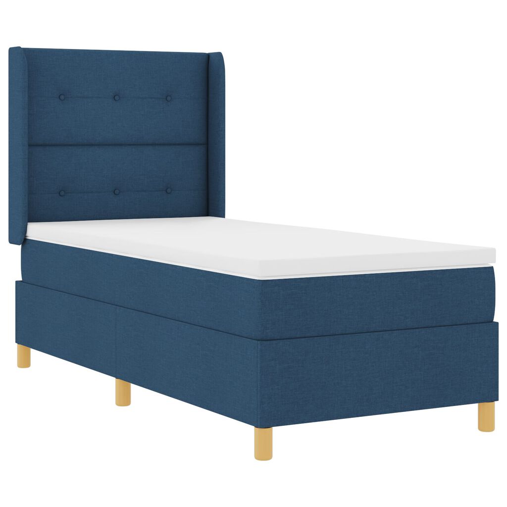 vidaXL Κρεβάτι Box Spring με Στρώμα Μπλε 80x200 εκ. Ύφασμα
