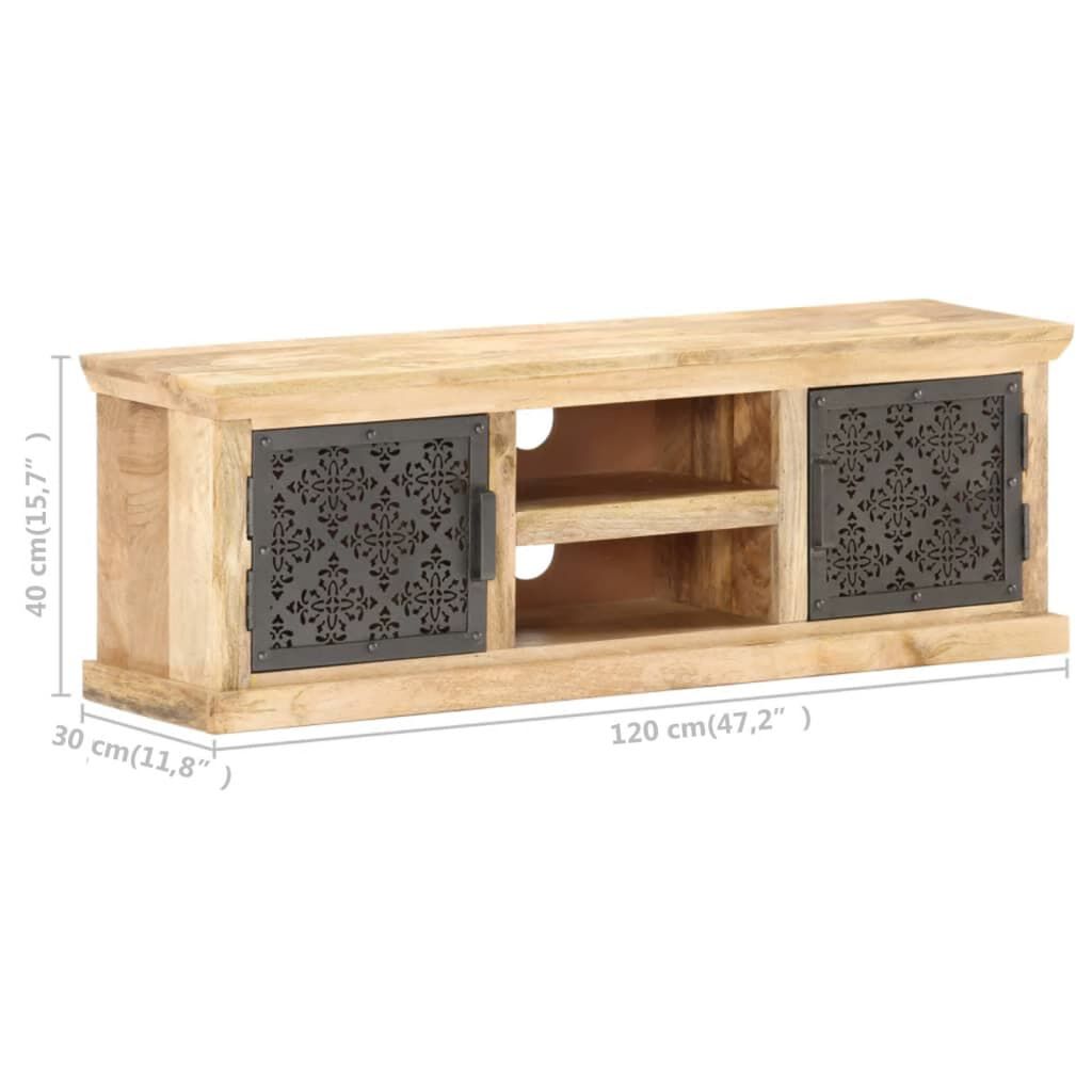 vidaXL Έπιπλο Τηλεόρασης με Ατσάλινες Πόρτες 120x30x40 εκ. Ξύλο Μάνγκο