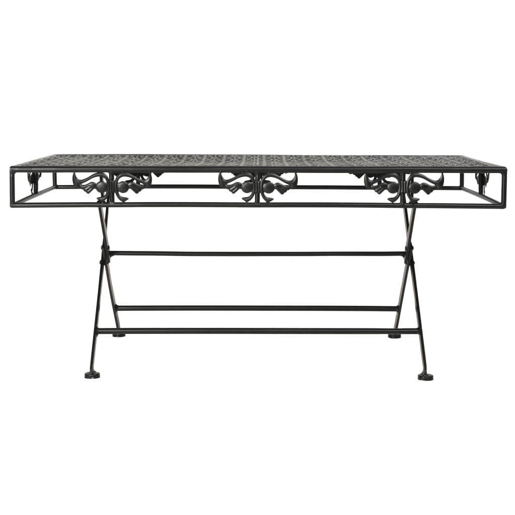 vidaXL Τραπέζι Σαλονιού Πτυσσόμενο Vintage Μαύρο 100x50x45 εκ. Μέταλλο
