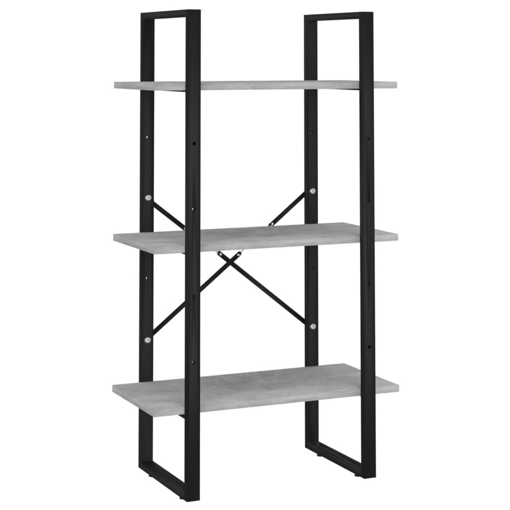 vidaXL Βιβλιοθήκη με 5 Ράφια Γκρι Σκυρ. 60 x 30 x 175 εκ. Επεξ. Ξύλο