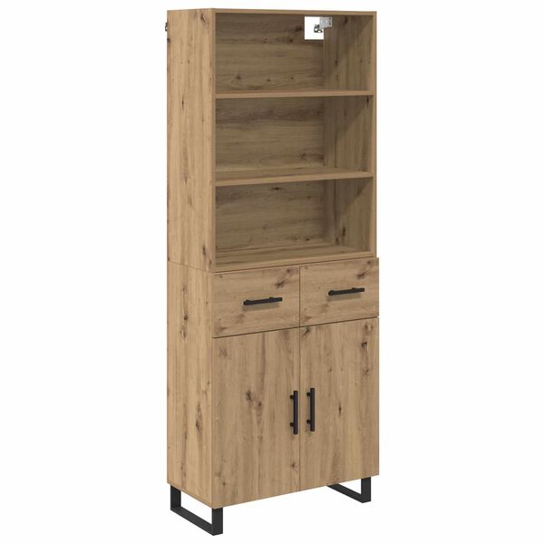 vidaXL Highboard Artisan Oak 69,5 x 34 x 180 &epsilon;&kappa;. &Epsilon;&pi;&epsilon;&xi;&epsilon;&rho;&gamma;&alpha;&sigma;&mu;έ&nu;&omicron; &xi;ύ&lambda;&omicron;