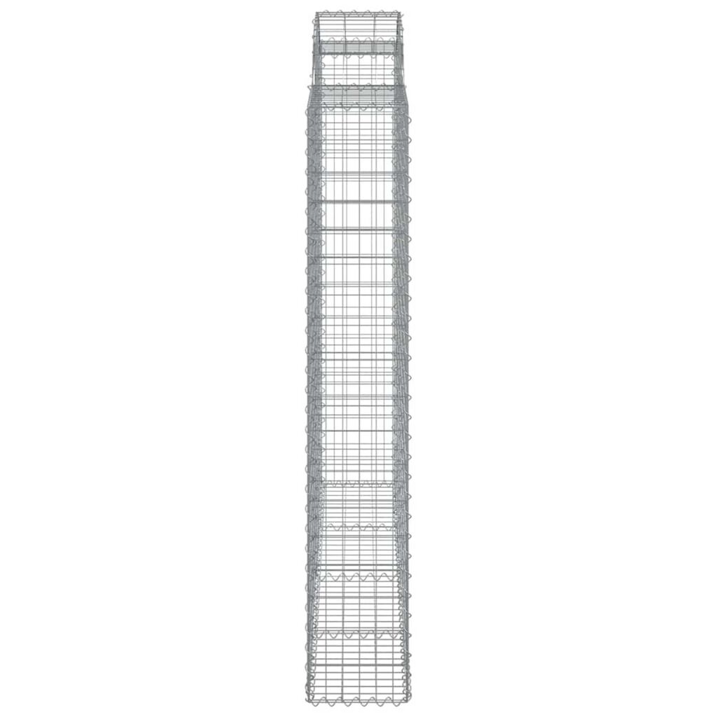 vidaXL Συρματοκιβώτια Τοξωτά 18 τεμ. 200x30x180/200 εκ. Γαλβαν. Ατσάλι