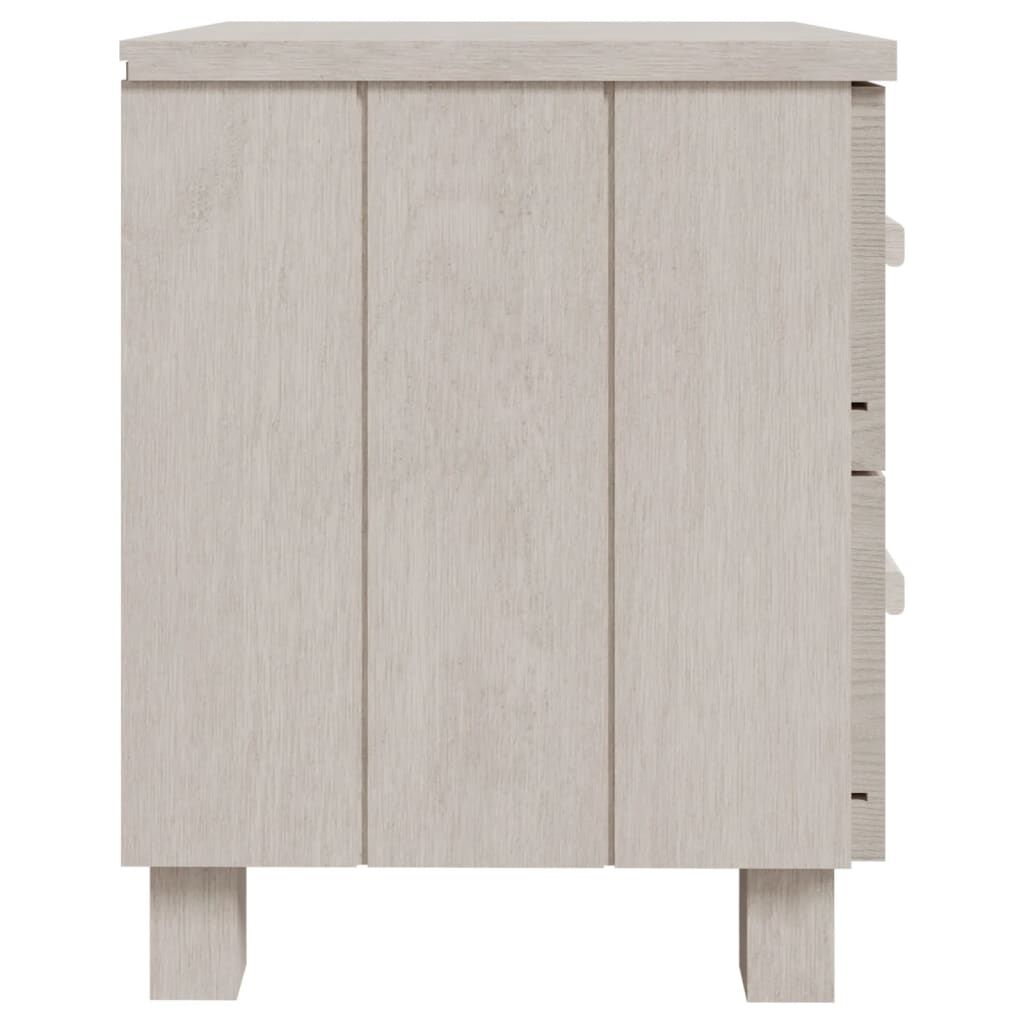 vidaXL Κομοδίνο HAMAR Λευκό 40 x 35 x 44,5 εκ. Μασίφ Ξύλο Πεύκου